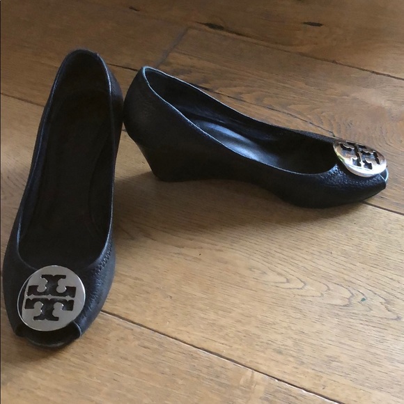 Tory Burch Shoes - Tory Burch 6.5 black open toe wedge